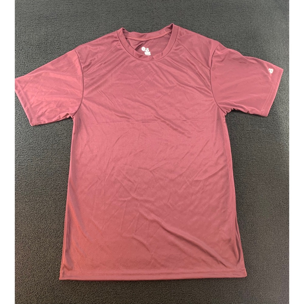Badger Sport Short Sleeve Athletic T Shirt Burgundy Size‎ S Men's Polyester